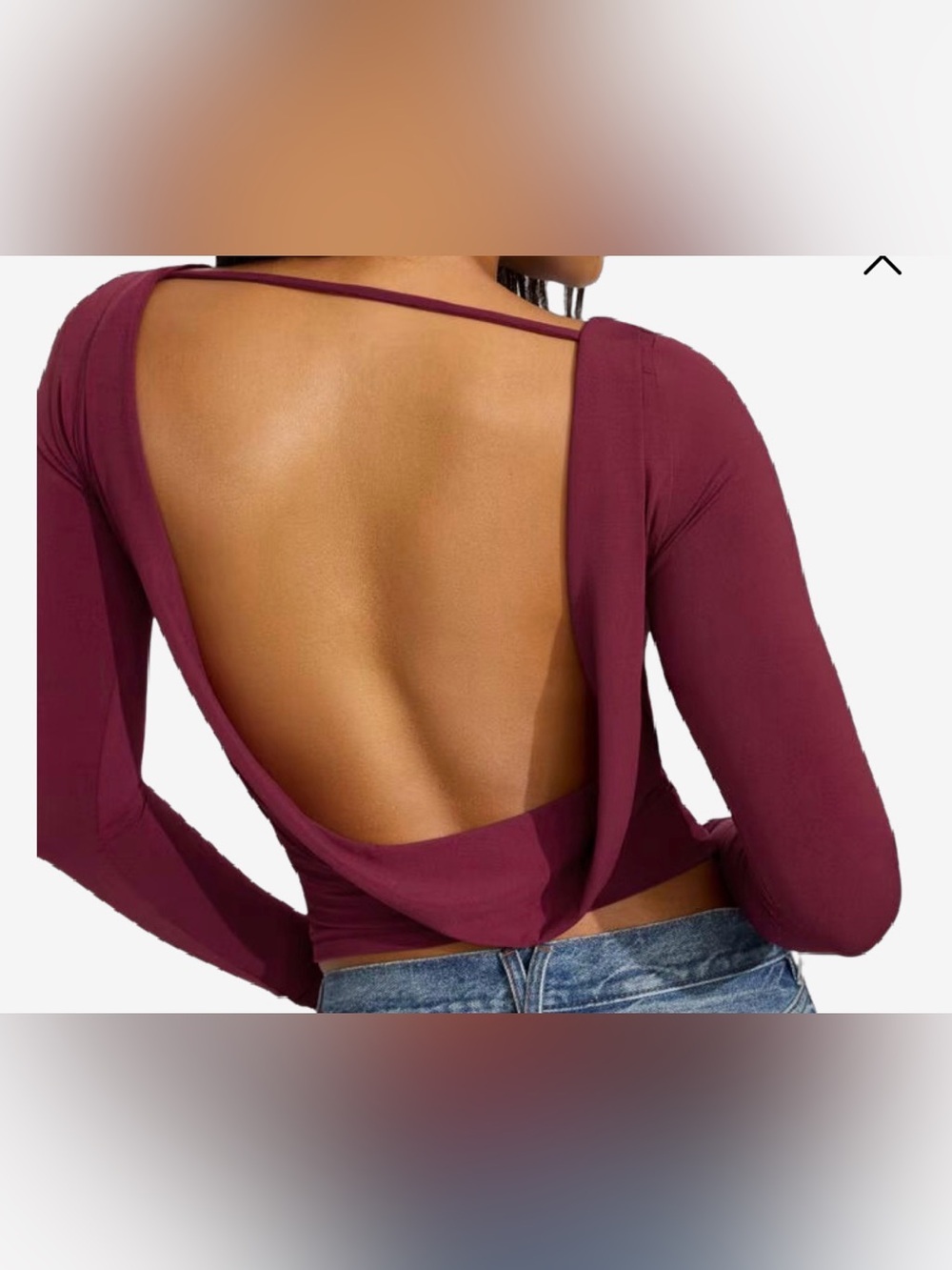 Long Sleeve Cowl Backless Top